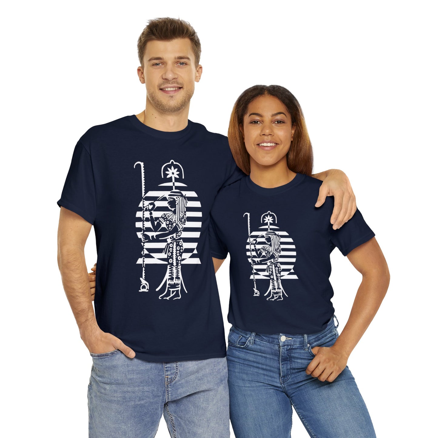 Seshat -White Design on Unisex Heavy Cotton Tee