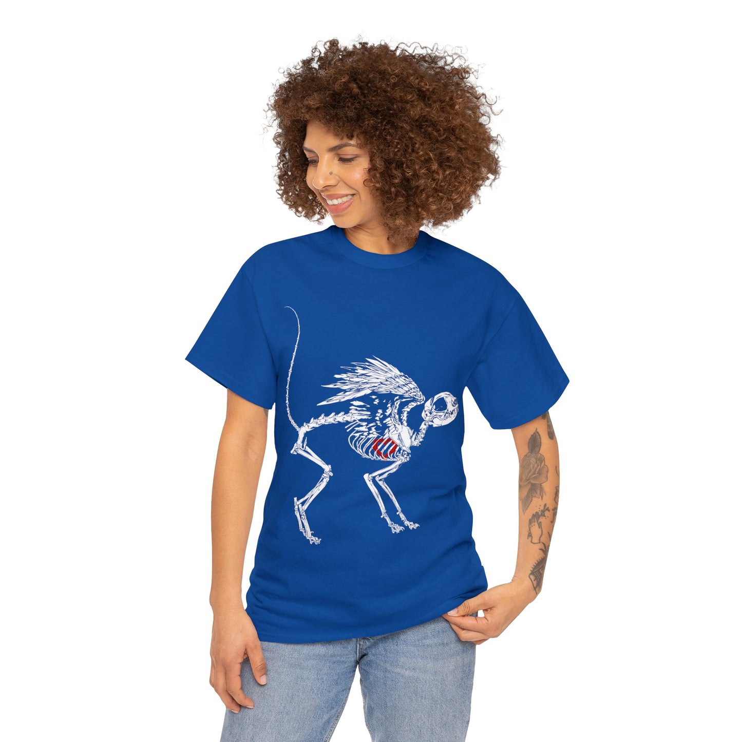 Valentine Dead Kitty Loves You -White Design on Unisex Heavy Cotton Tee