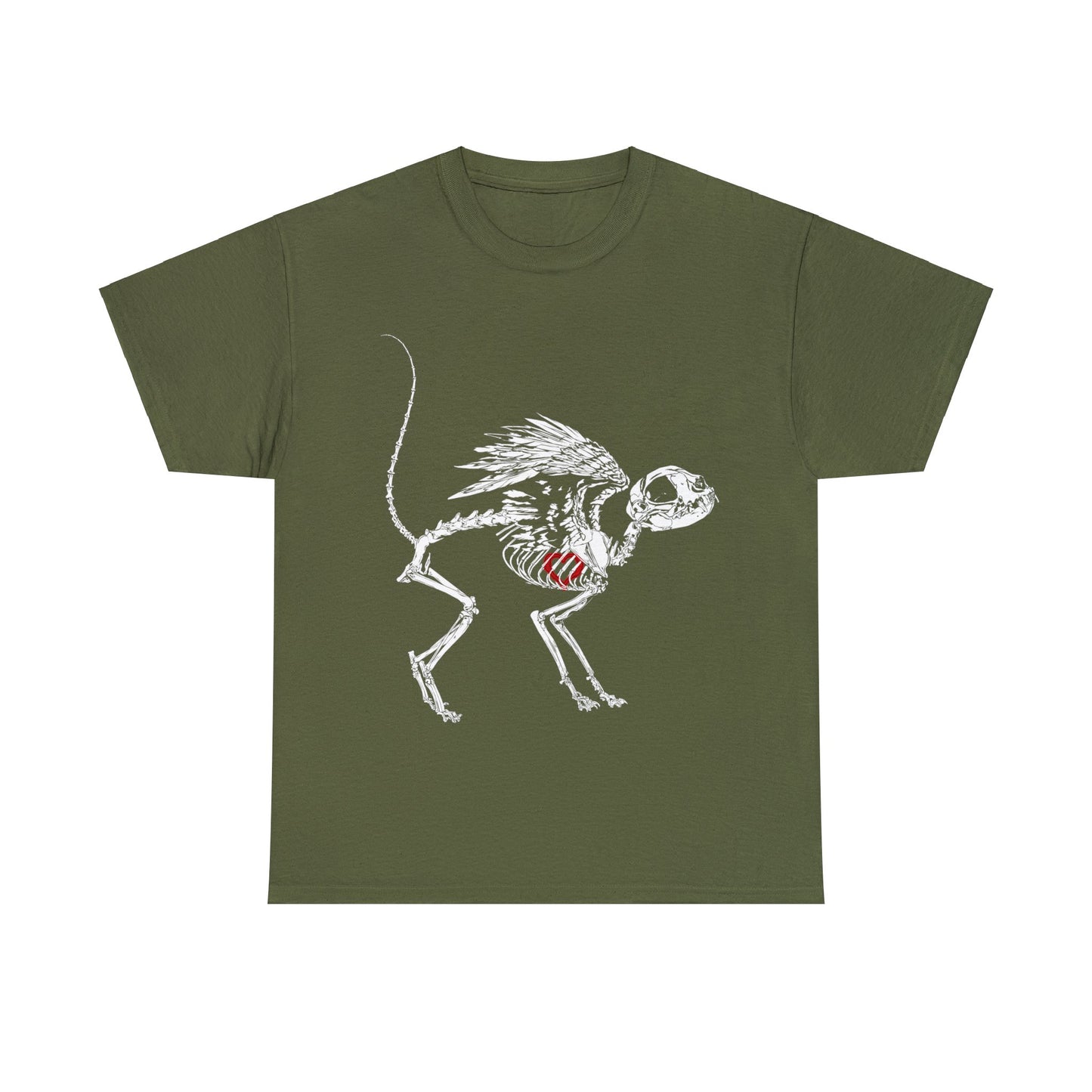Valentine Dead Kitty Loves You -White Design on Unisex Heavy Cotton Tee