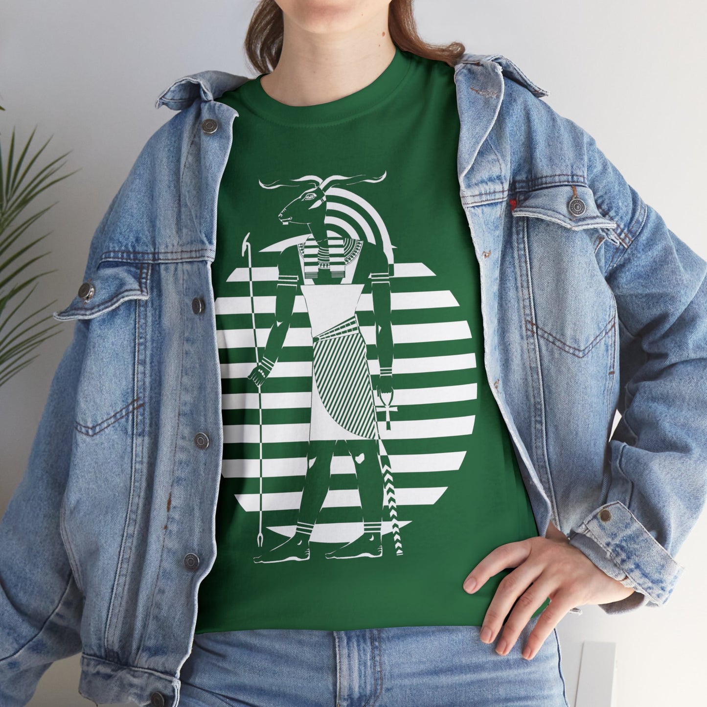Khnum -White Design on Unisex Heavy Cotton Tee