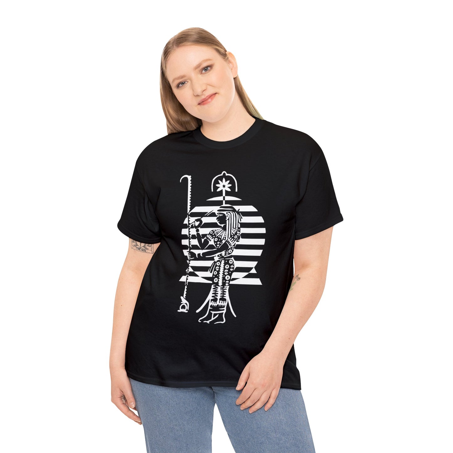 Seshat -White Design on Unisex Heavy Cotton Tee