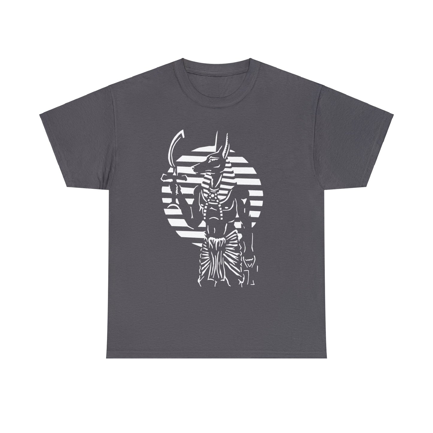 Anubis - Guardian -White Design on Unisex Heavy Cotton Tee