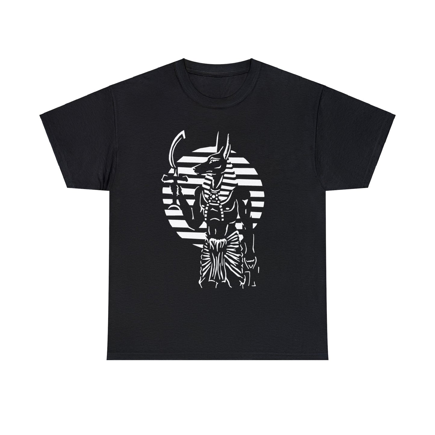 Anubis - Guardian -White Design on Unisex Heavy Cotton Tee