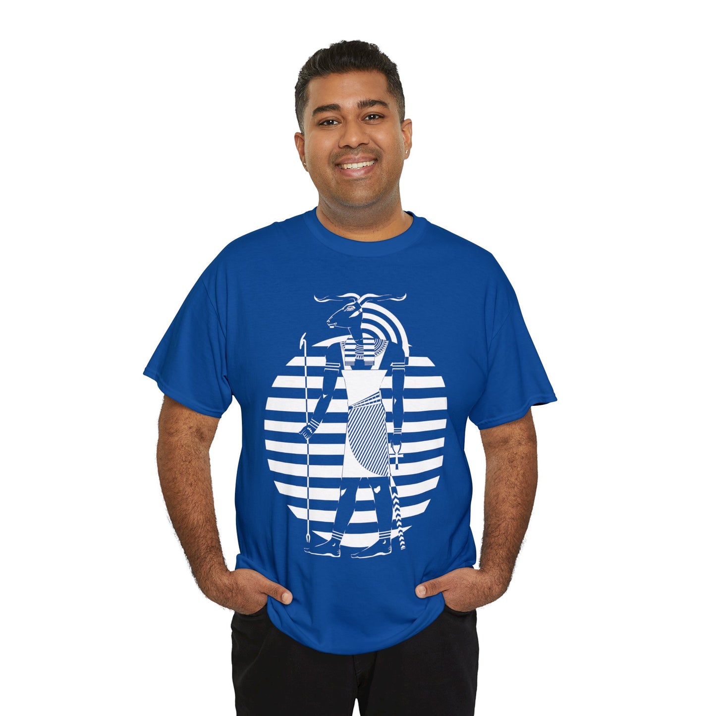 Khnum -White Design on Unisex Heavy Cotton Tee