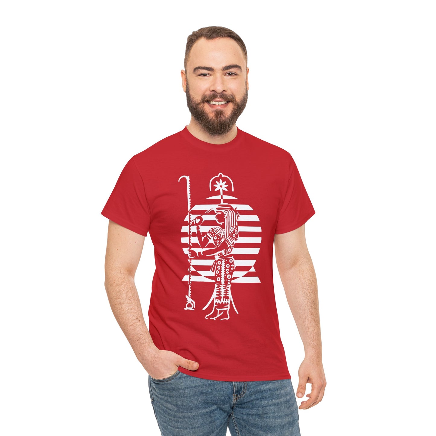 Seshat -White Design on Unisex Heavy Cotton Tee