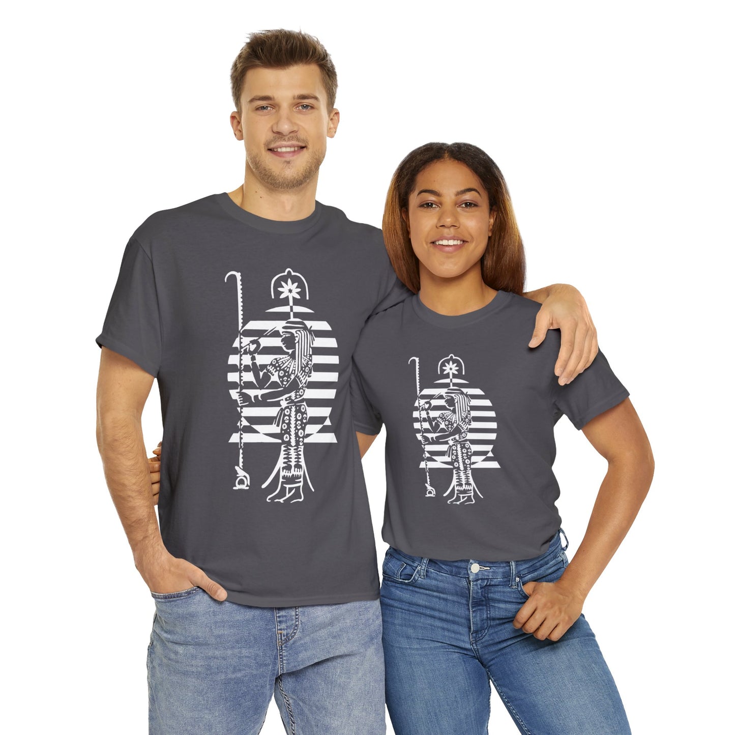 Seshat -White Design on Unisex Heavy Cotton Tee