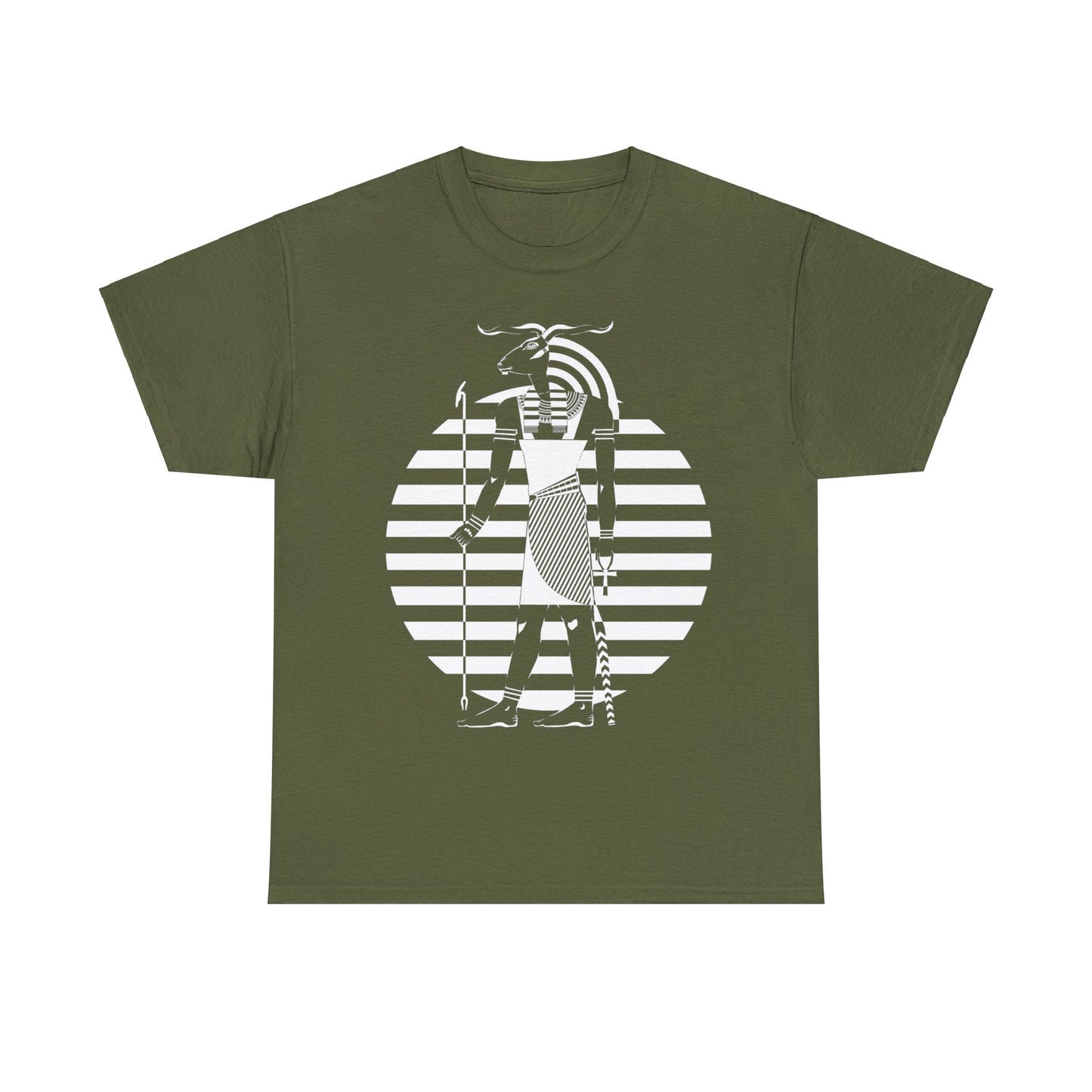 Khnum -White Design on Unisex Heavy Cotton Tee