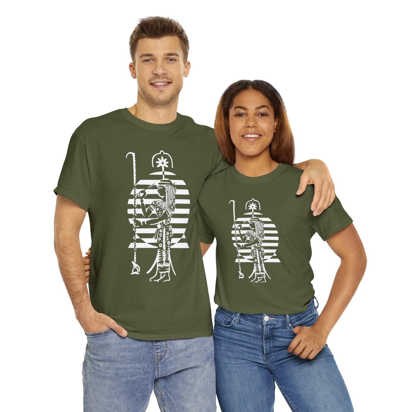 Seshat -White Design on Unisex Heavy Cotton Tee