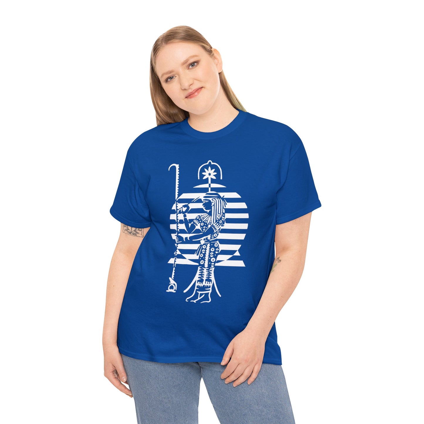 Seshat -White Design on Unisex Heavy Cotton Tee