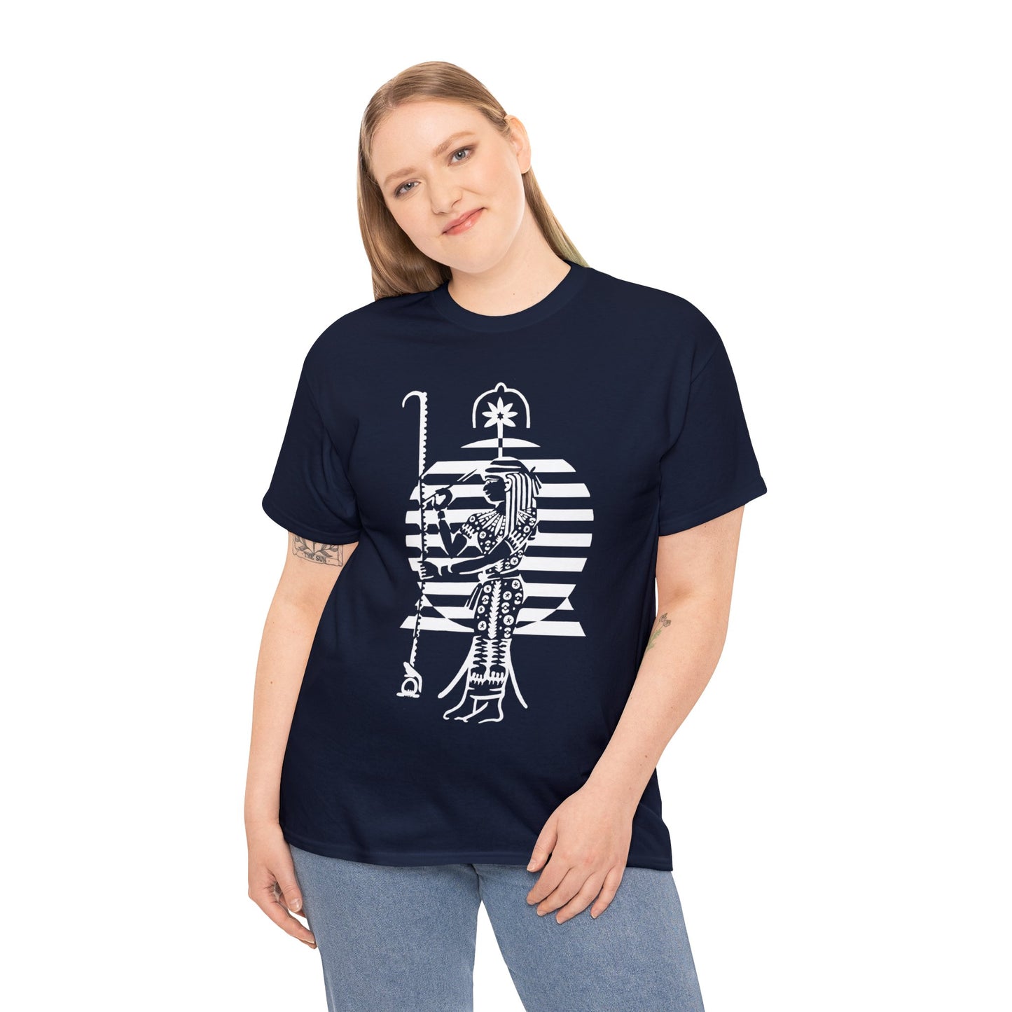 Seshat -White Design on Unisex Heavy Cotton Tee