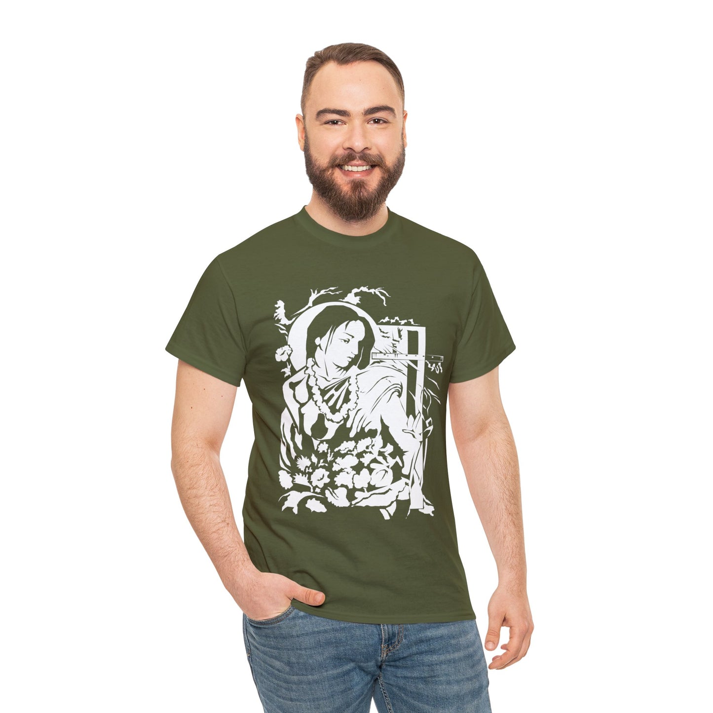 Krishna - God of Compassion - Design on Unisex Heavy Cotton Tee