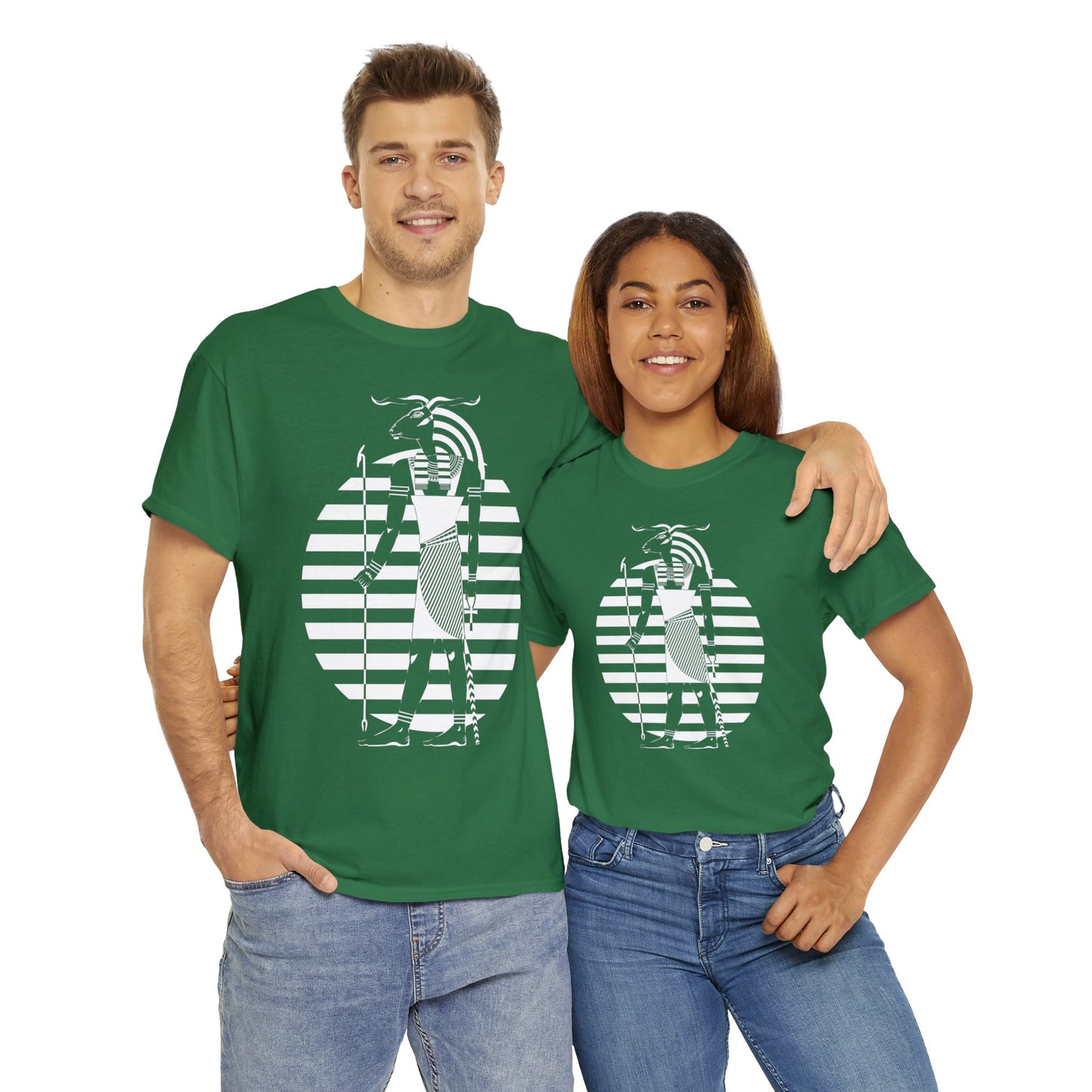 Khnum -White Design on Unisex Heavy Cotton Tee