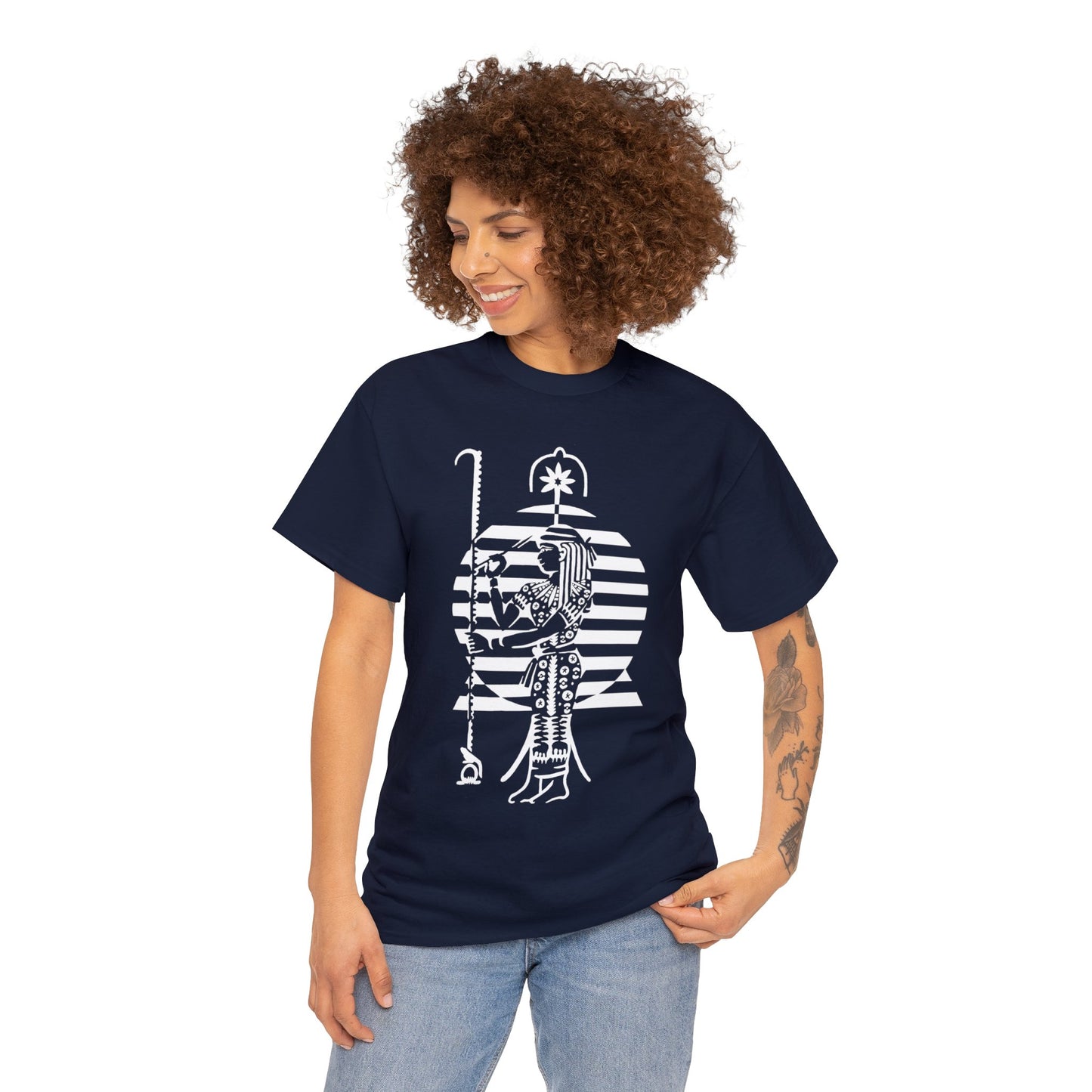 Seshat -White Design on Unisex Heavy Cotton Tee