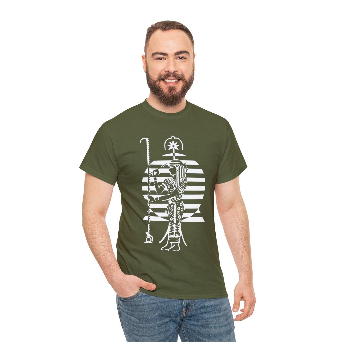 Seshat -White Design on Unisex Heavy Cotton Tee