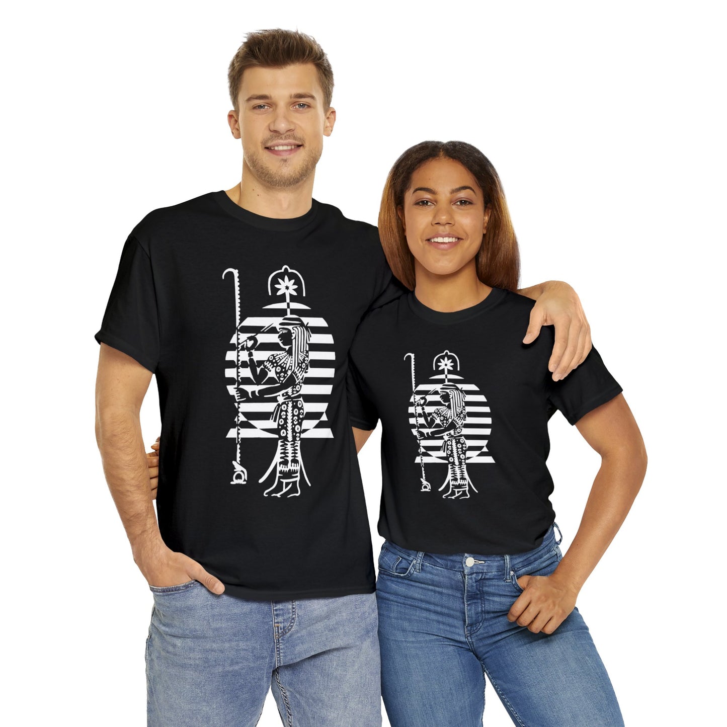 Seshat -White Design on Unisex Heavy Cotton Tee