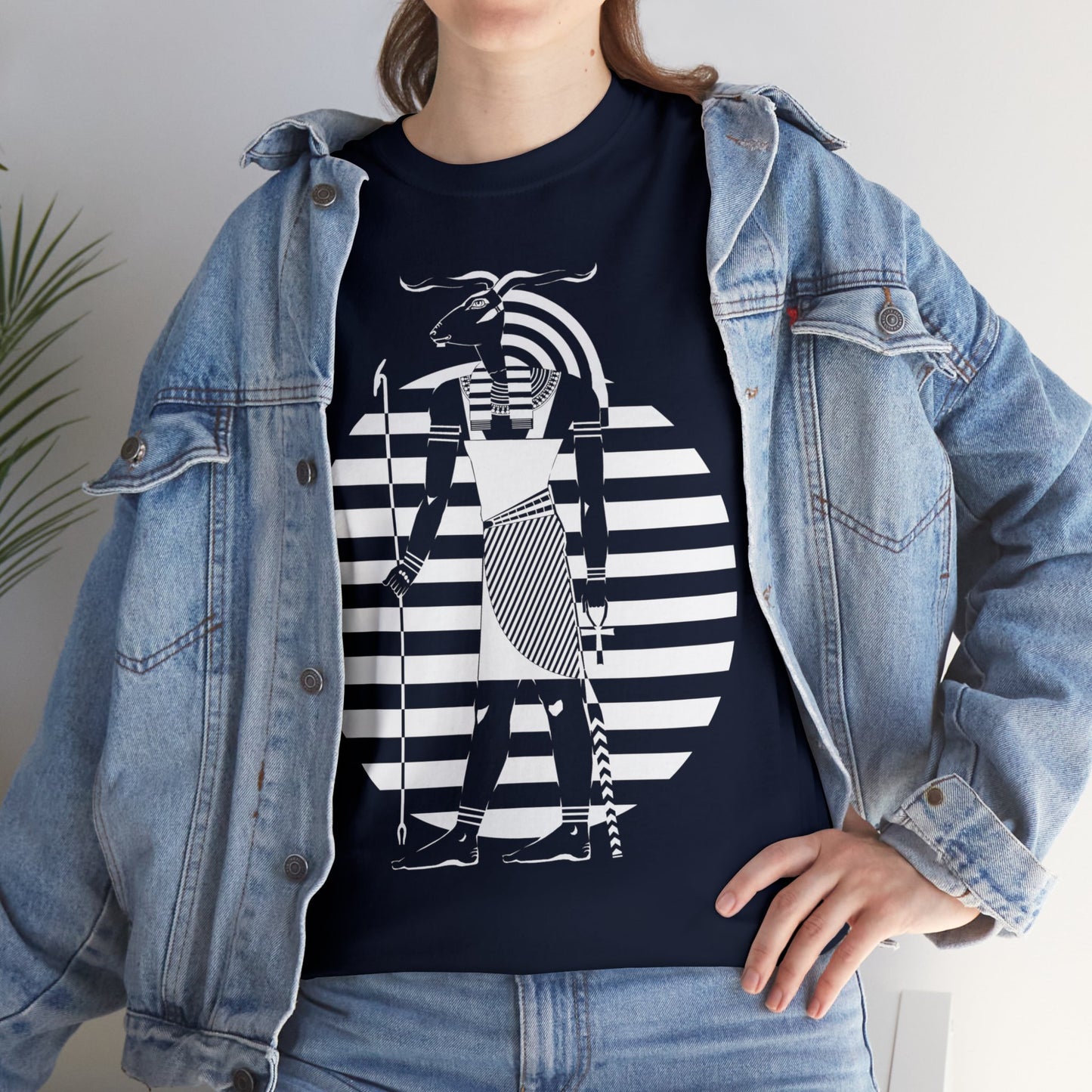 Khnum -White Design on Unisex Heavy Cotton Tee