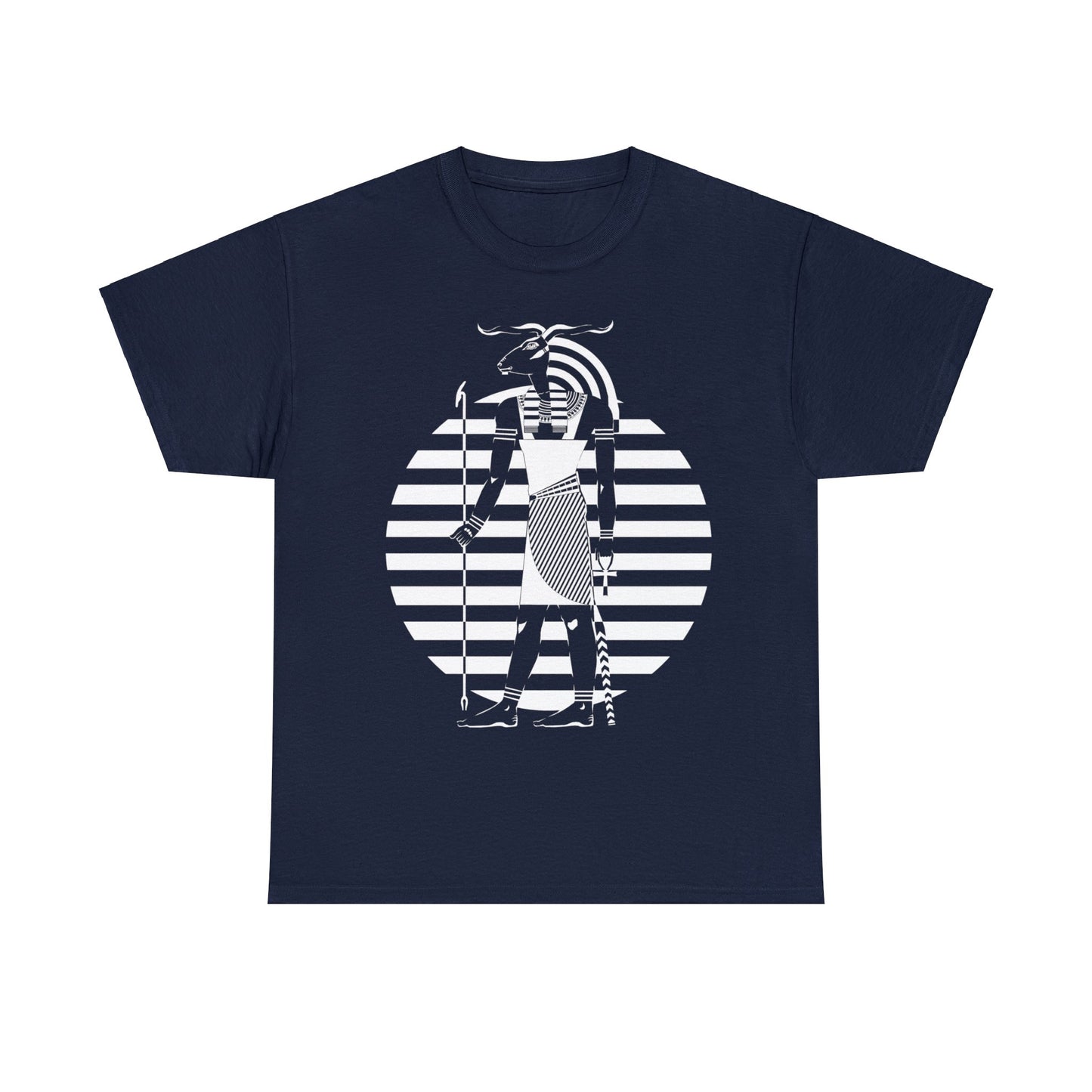 Khnum -White Design on Unisex Heavy Cotton Tee