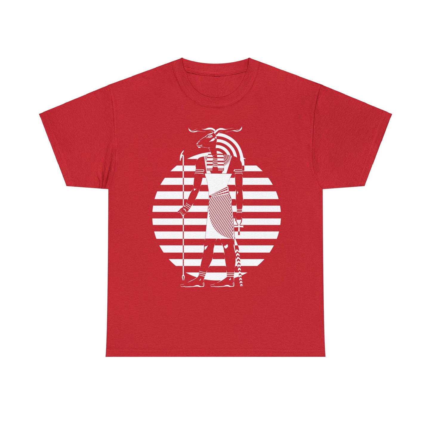 Khnum -White Design on Unisex Heavy Cotton Tee