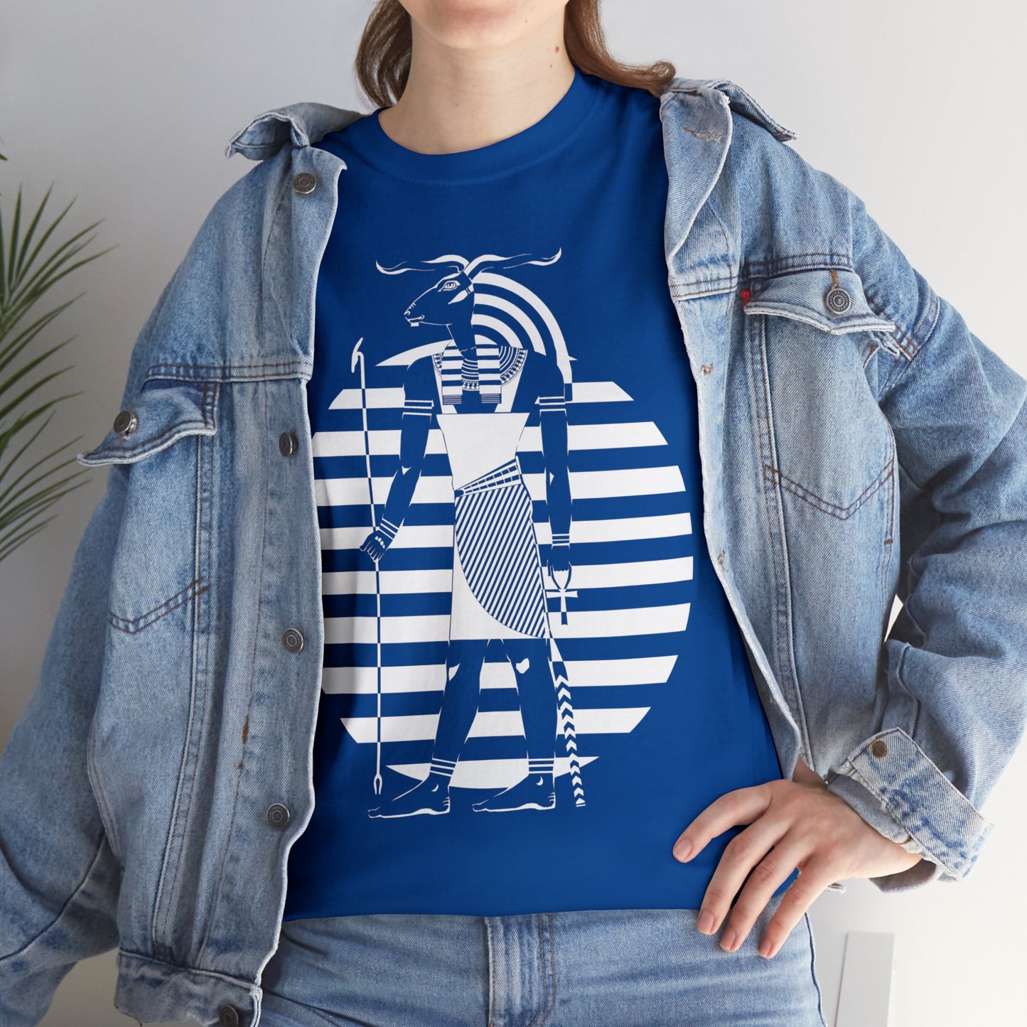 Khnum -White Design on Unisex Heavy Cotton Tee
