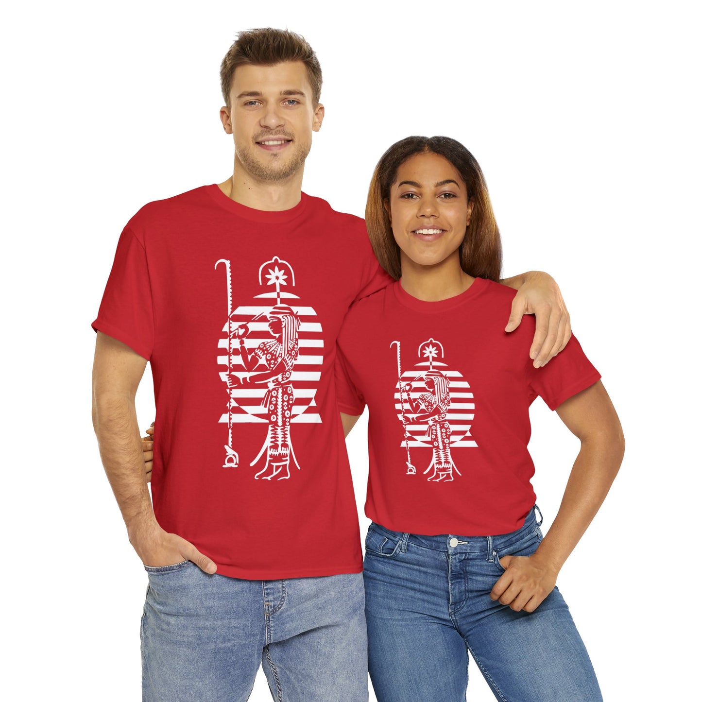 Seshat -White Design on Unisex Heavy Cotton Tee