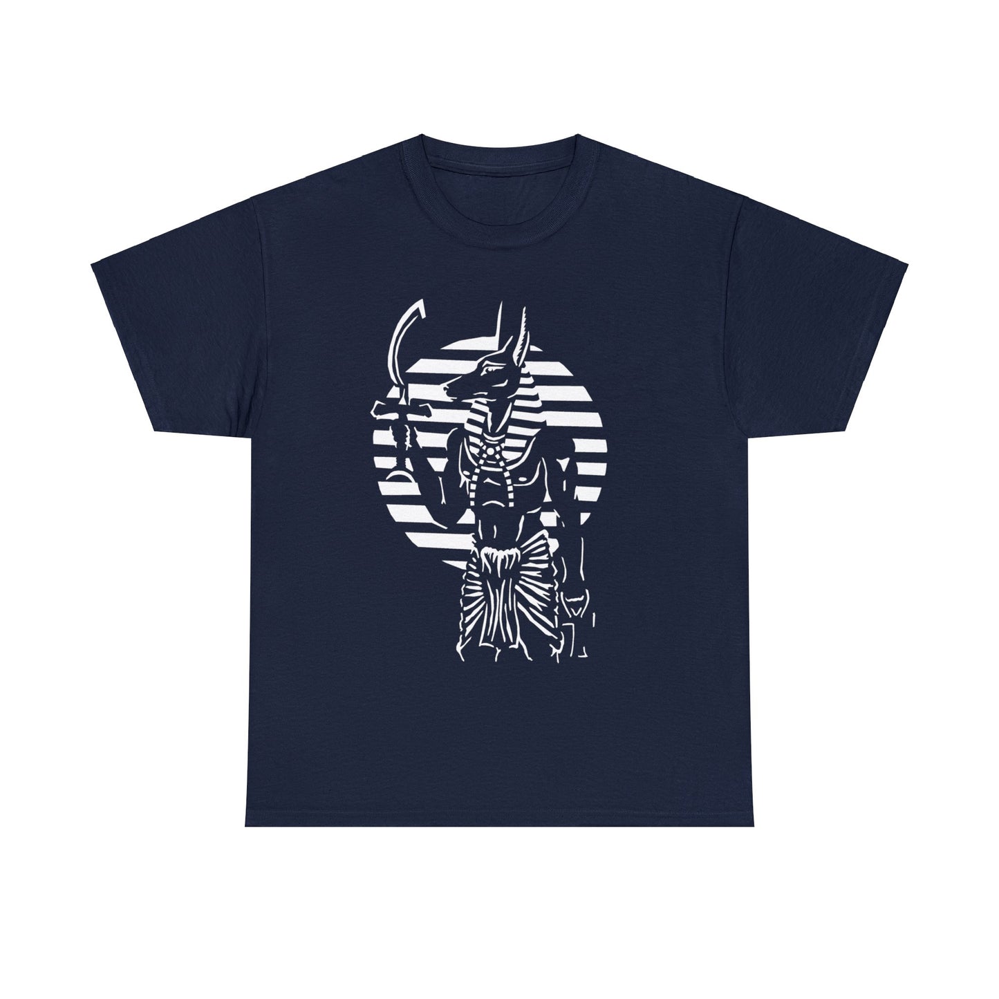 Anubis - Guardian -White Design on Unisex Heavy Cotton Tee