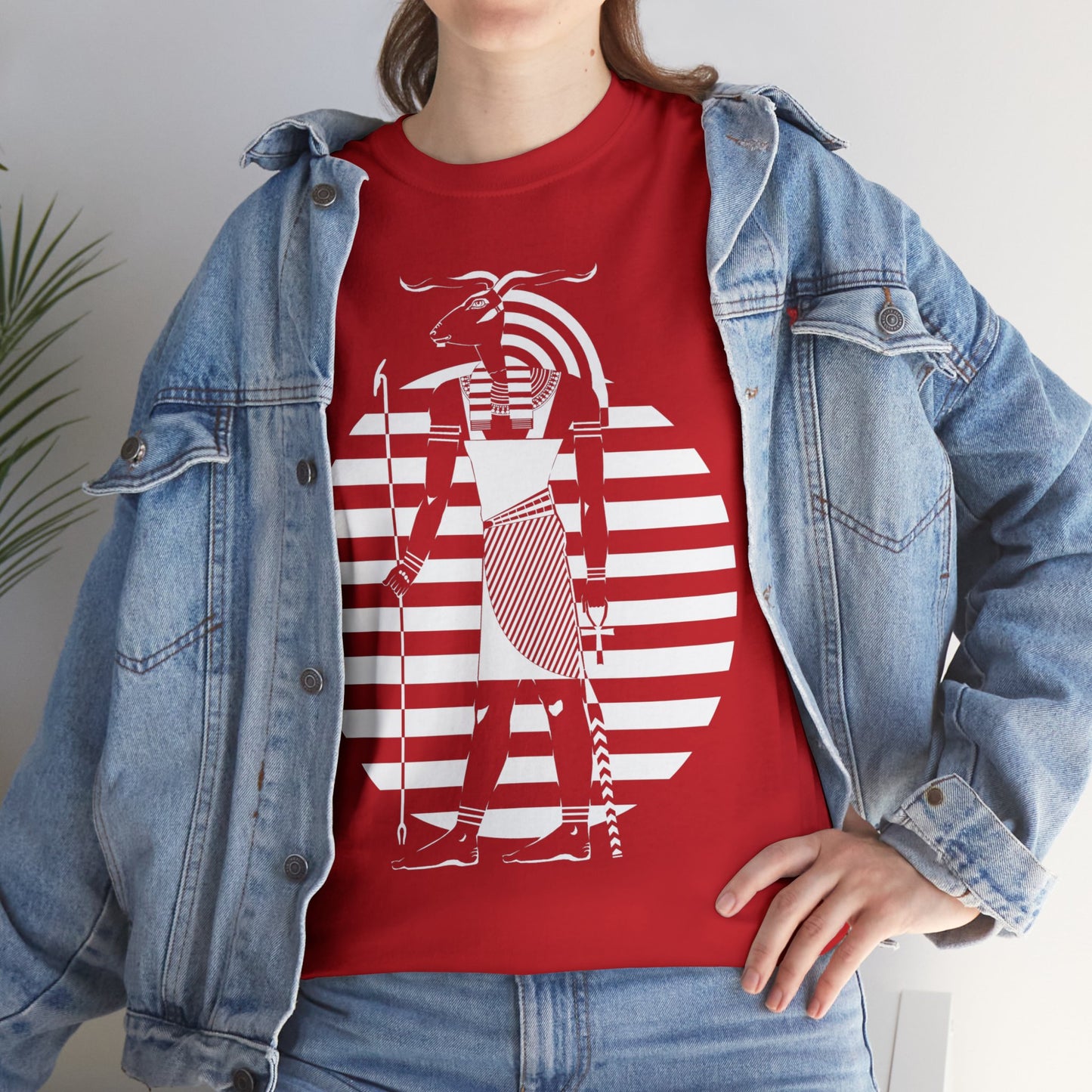 Khnum -White Design on Unisex Heavy Cotton Tee