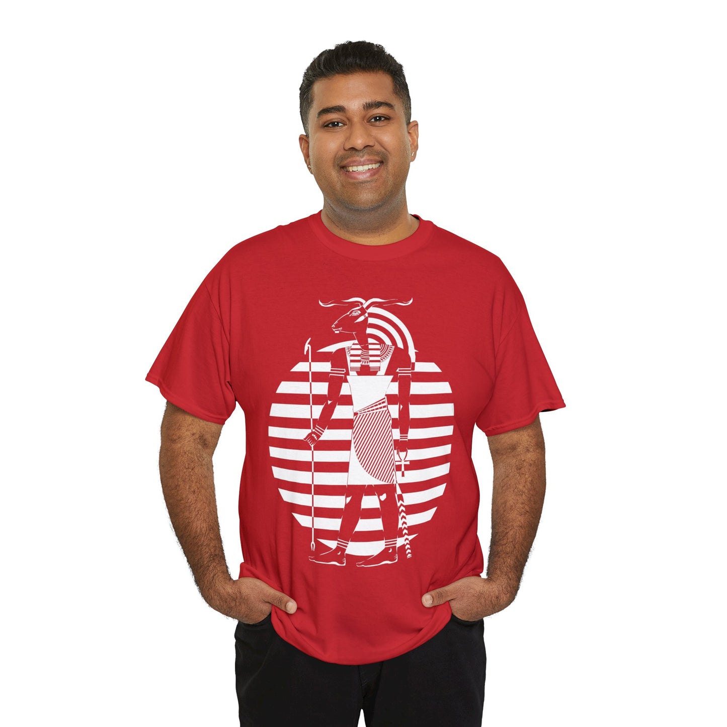 Khnum -White Design on Unisex Heavy Cotton Tee