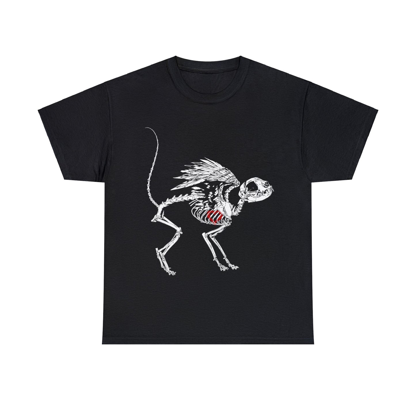 Valentine Dead Kitty Loves You -White Design on Unisex Heavy Cotton Tee