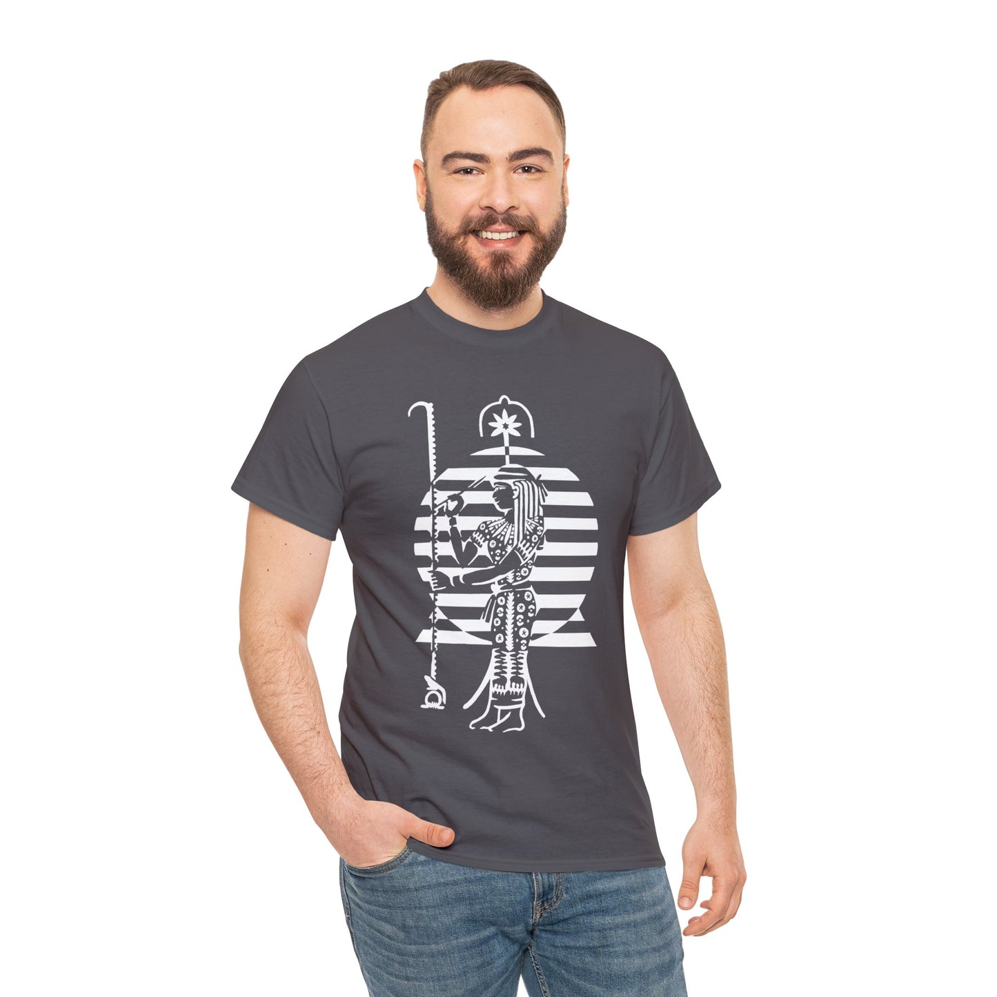 Seshat -White Design on Unisex Heavy Cotton Tee