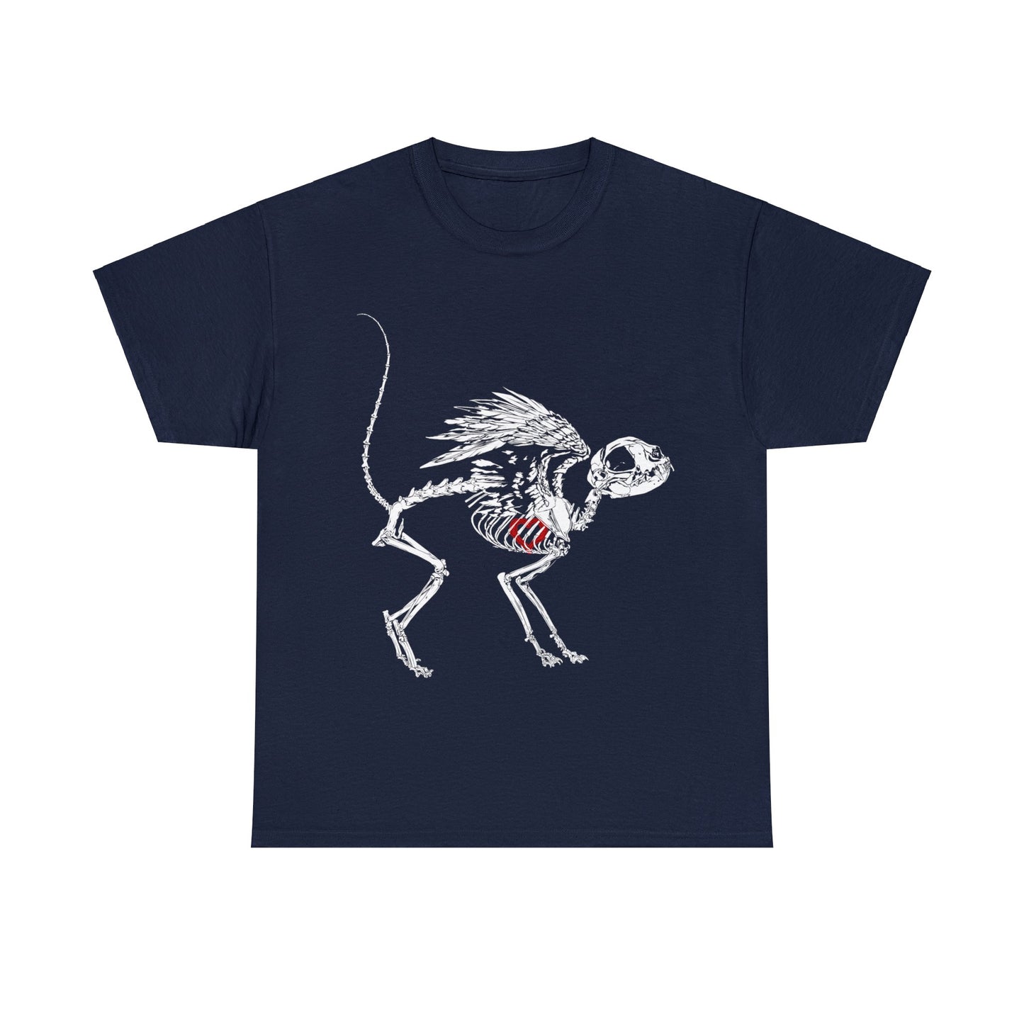 Valentine Dead Kitty Loves You -White Design on Unisex Heavy Cotton Tee