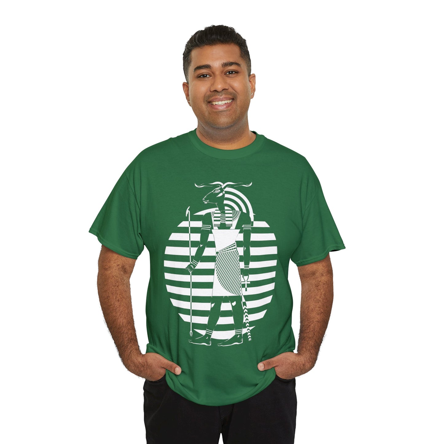 Khnum -White Design on Unisex Heavy Cotton Tee