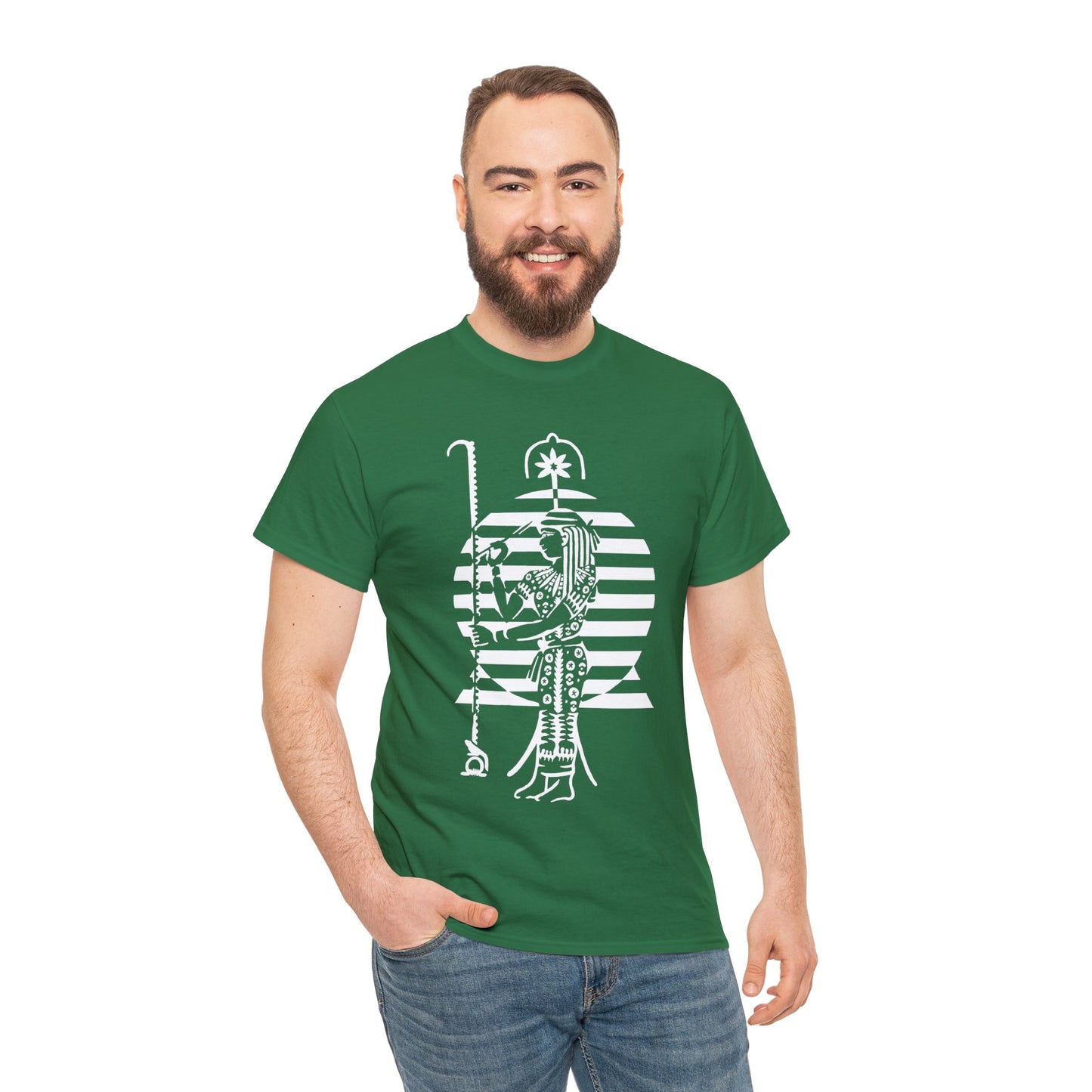 Seshat -White Design on Unisex Heavy Cotton Tee