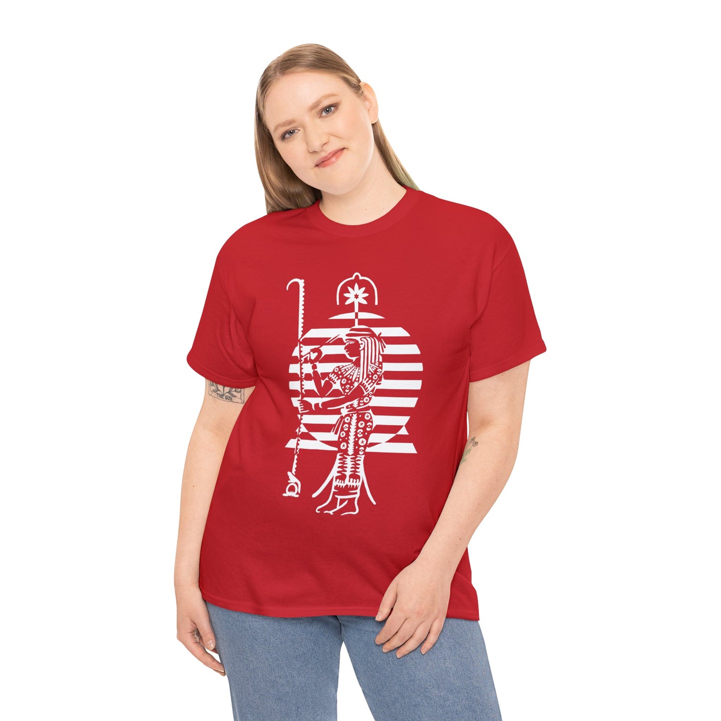 Seshat -White Design on Unisex Heavy Cotton Tee