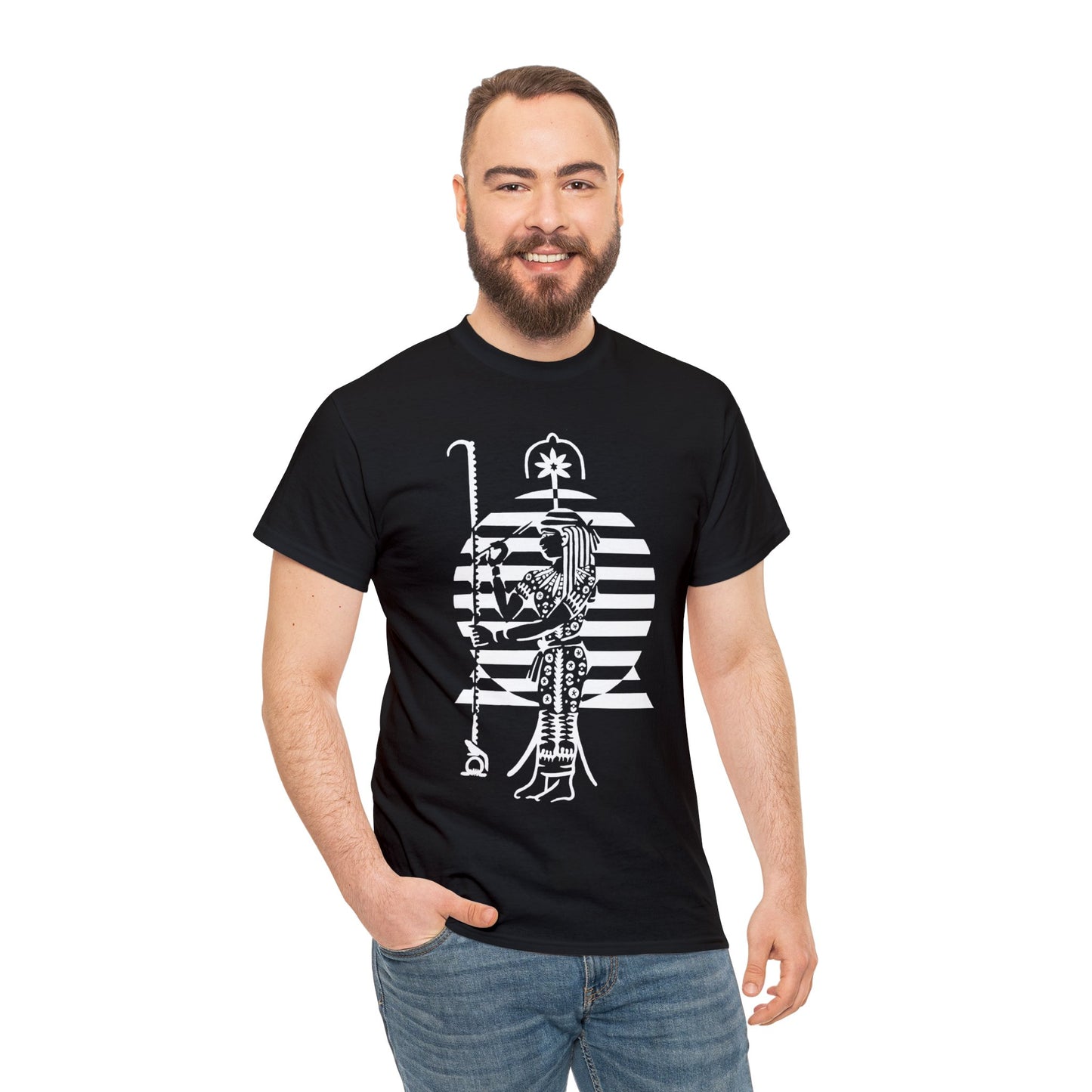 Seshat -White Design on Unisex Heavy Cotton Tee