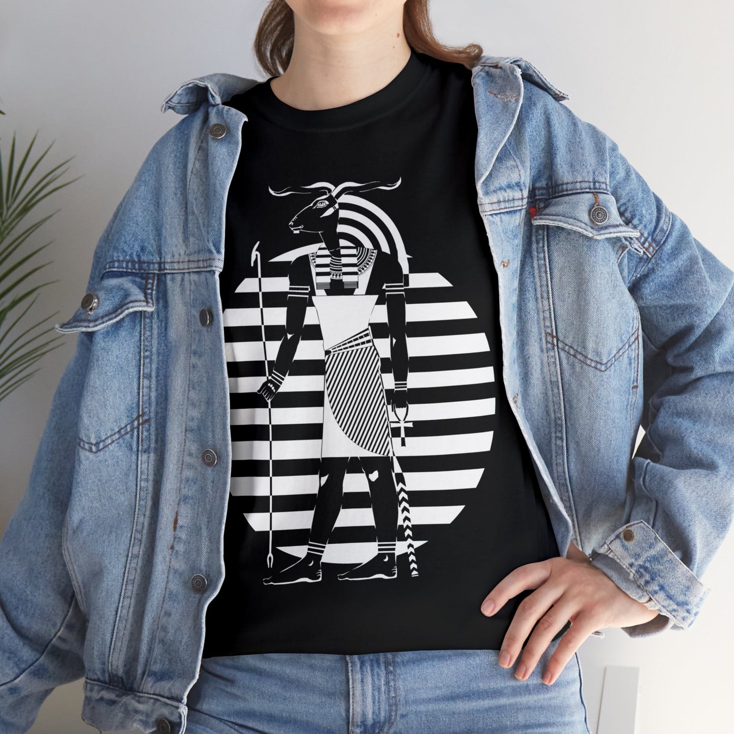 Khnum -White Design on Unisex Heavy Cotton Tee