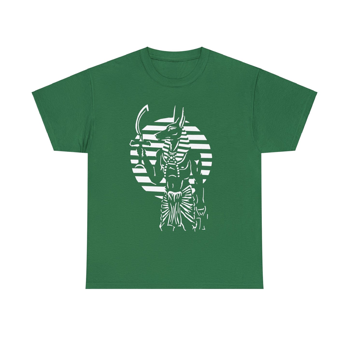 Anubis - Guardian -White Design on Unisex Heavy Cotton Tee
