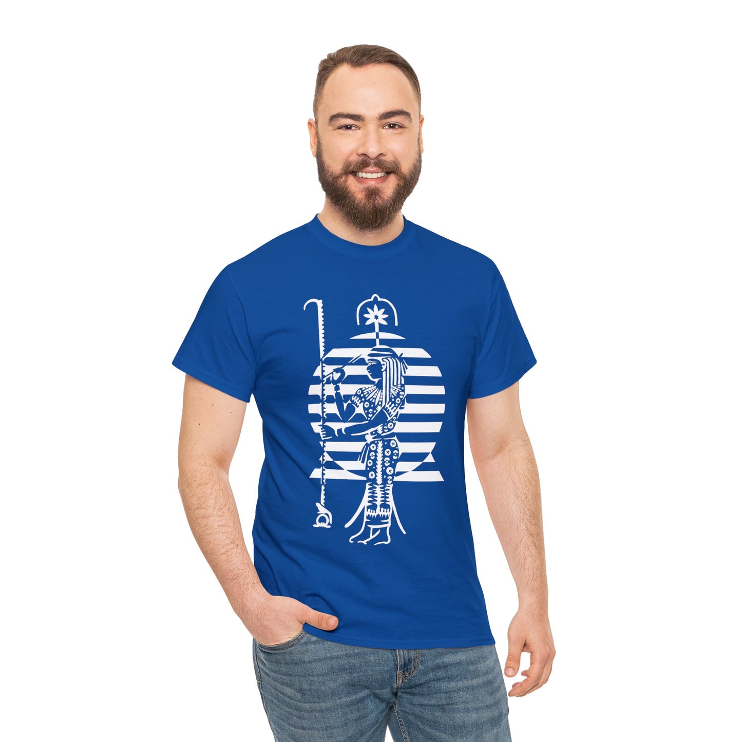 Seshat -White Design on Unisex Heavy Cotton Tee
