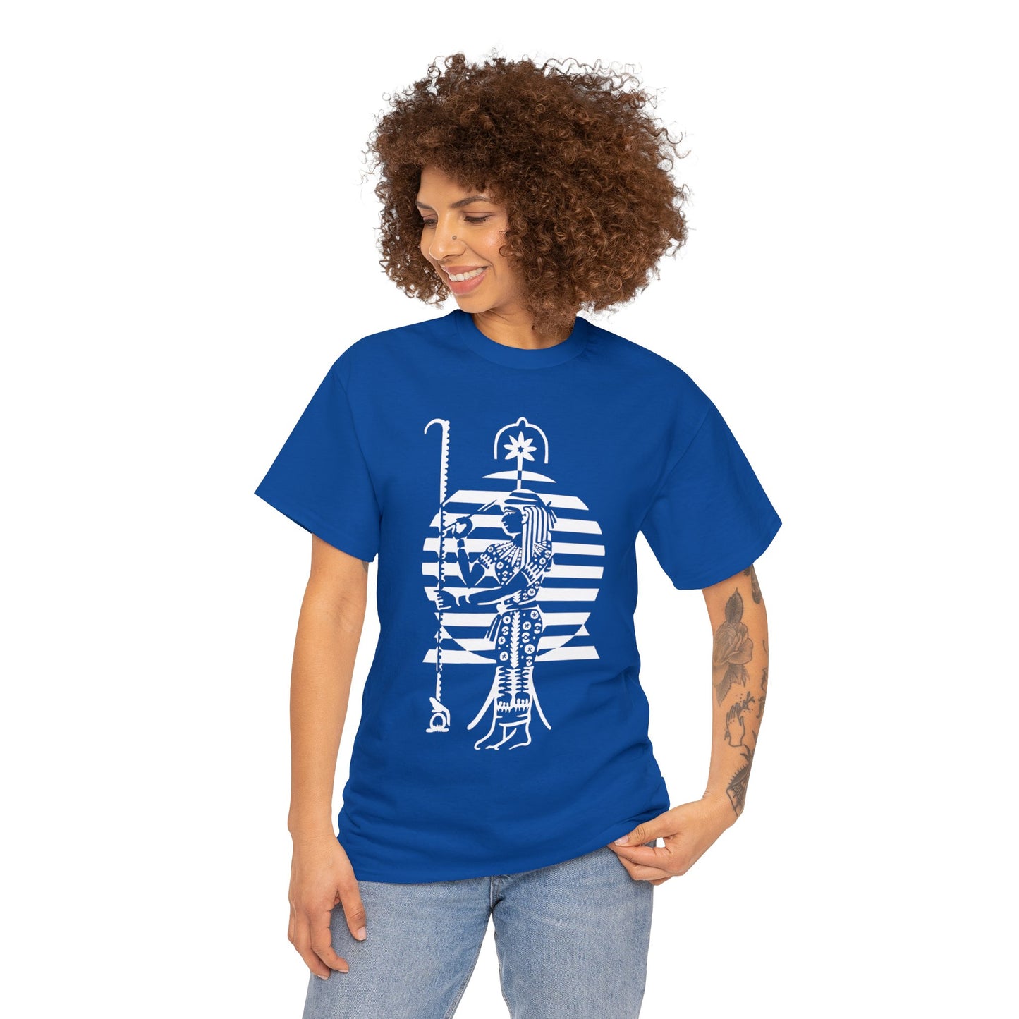 Seshat -White Design on Unisex Heavy Cotton Tee
