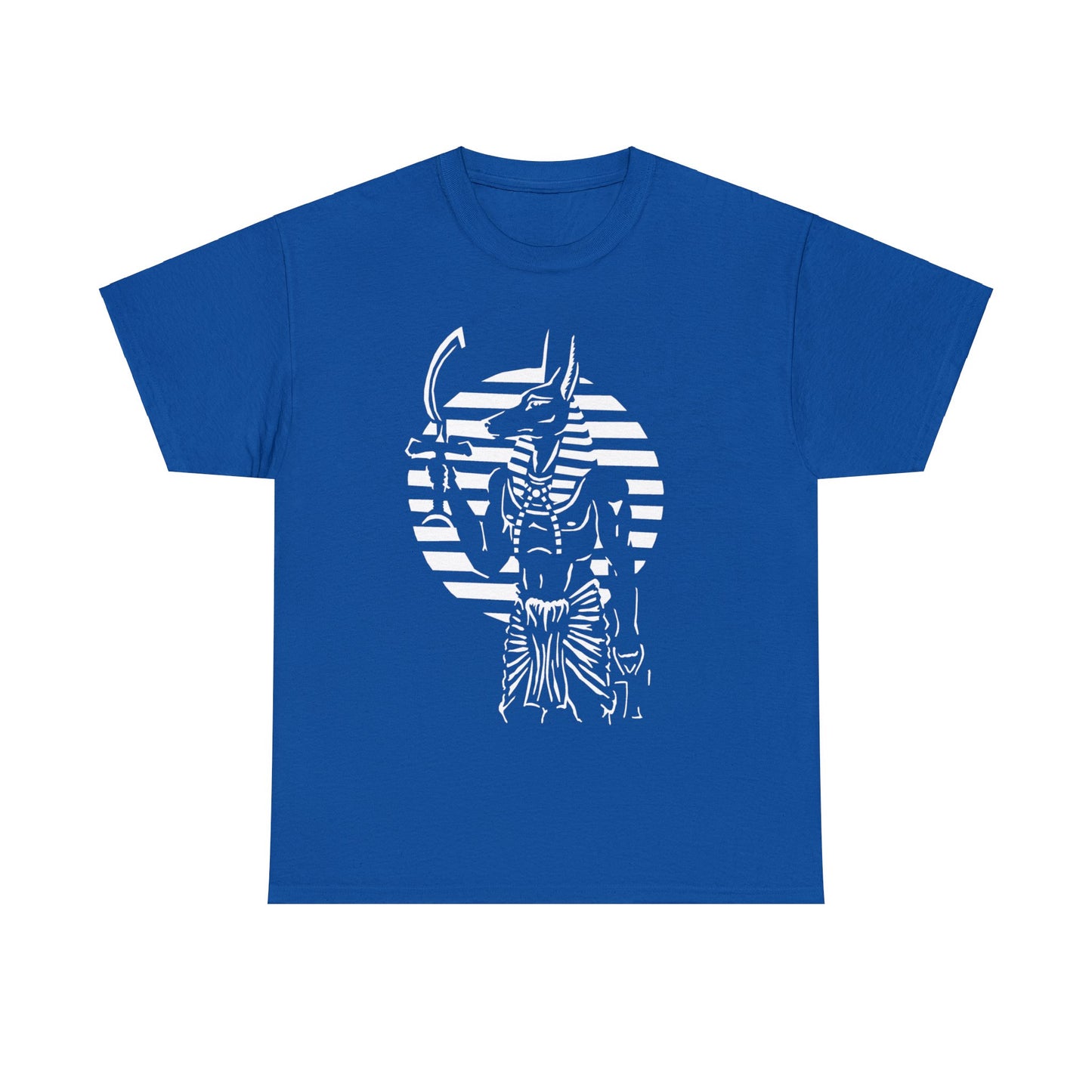 Anubis - Guardian -White Design on Unisex Heavy Cotton Tee