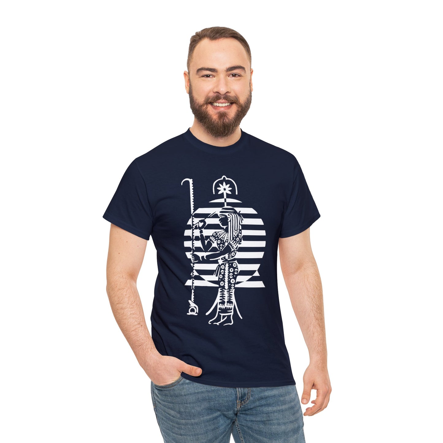 Seshat -White Design on Unisex Heavy Cotton Tee