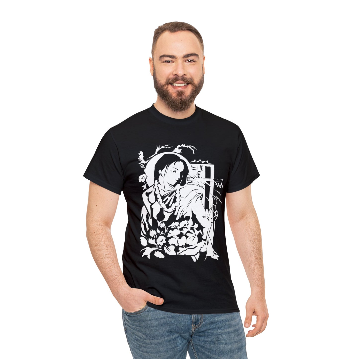 Krishna - God of Compassion - Design on Unisex Heavy Cotton Tee