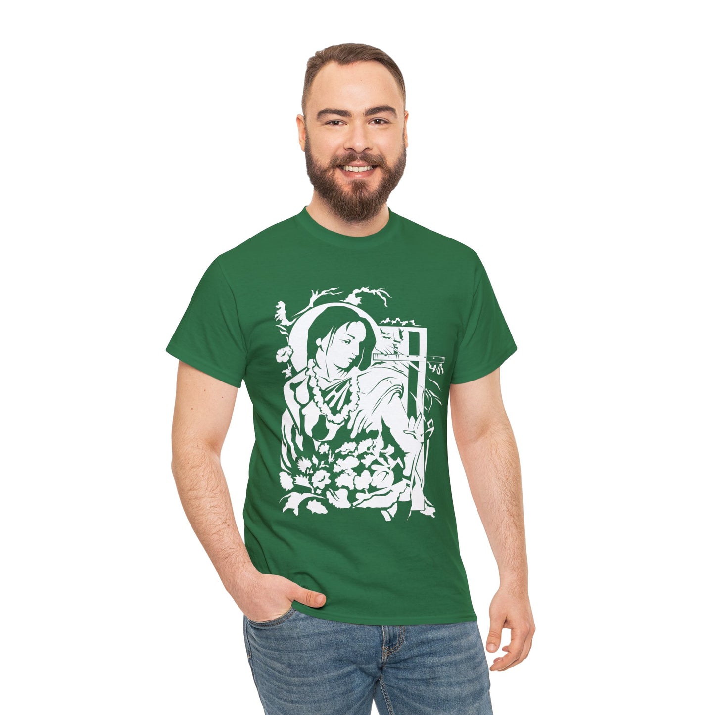 Krishna - God of Compassion - Design on Unisex Heavy Cotton Tee
