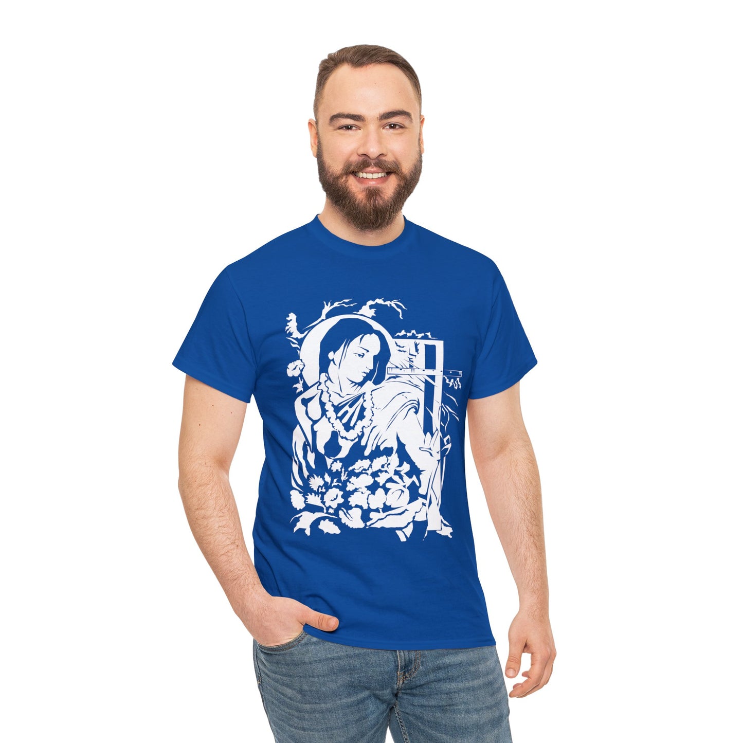 Krishna - God of Compassion - Design on Unisex Heavy Cotton Tee