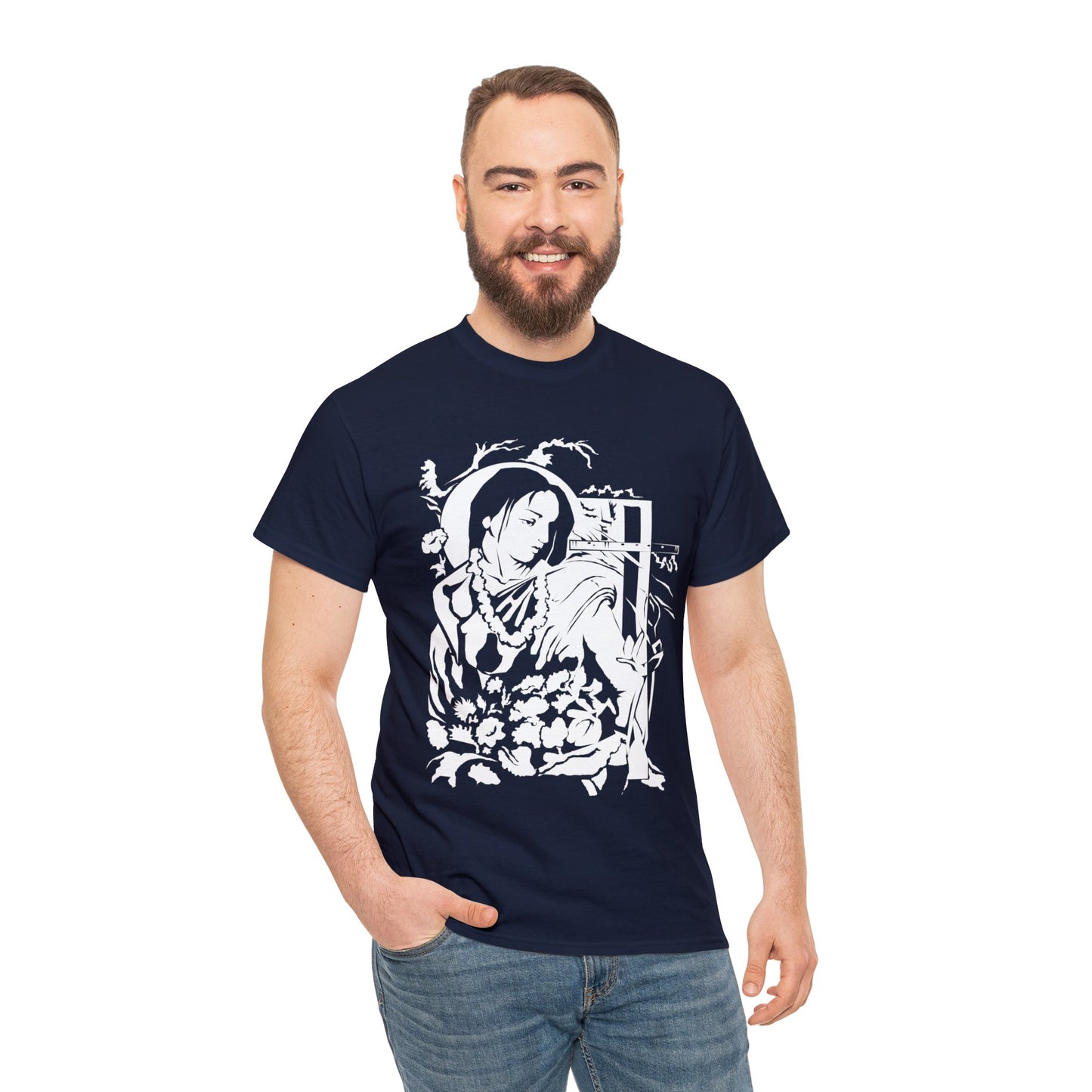 Krishna - God of Compassion - Design on Unisex Heavy Cotton Tee