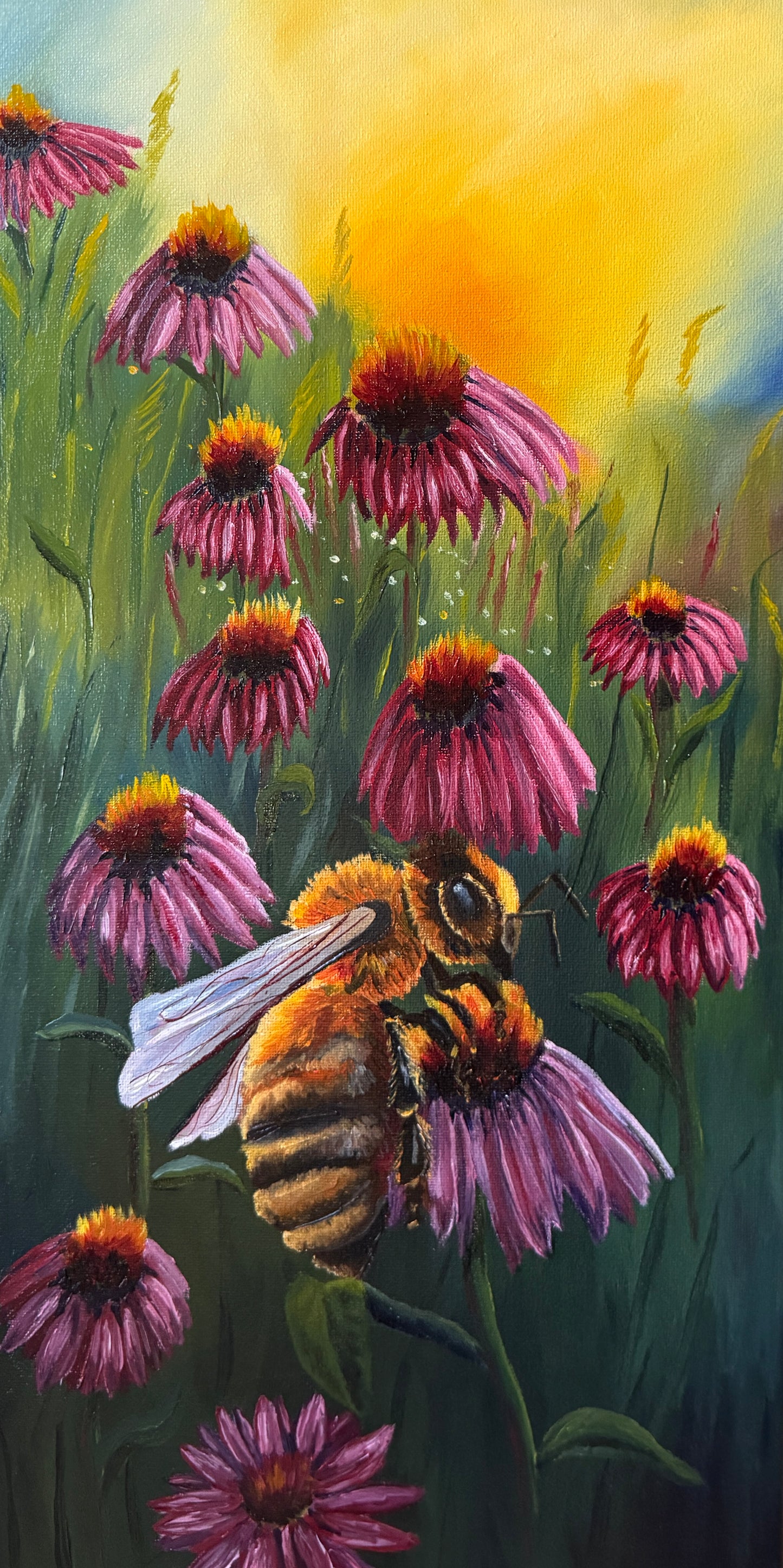 Limited Edition Prints- Bee with Echinacea