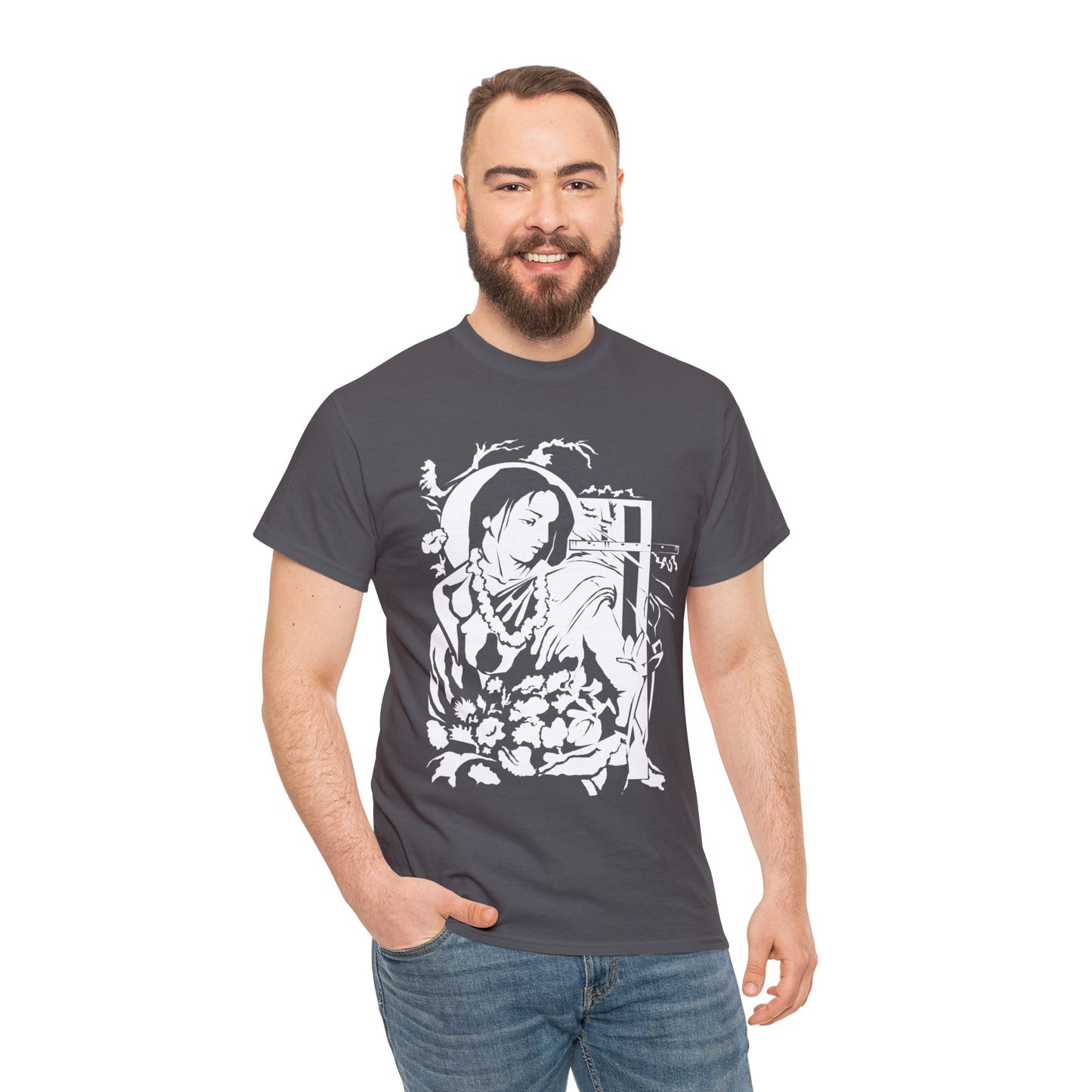 Krishna - God of Compassion - Design on Unisex Heavy Cotton Tee