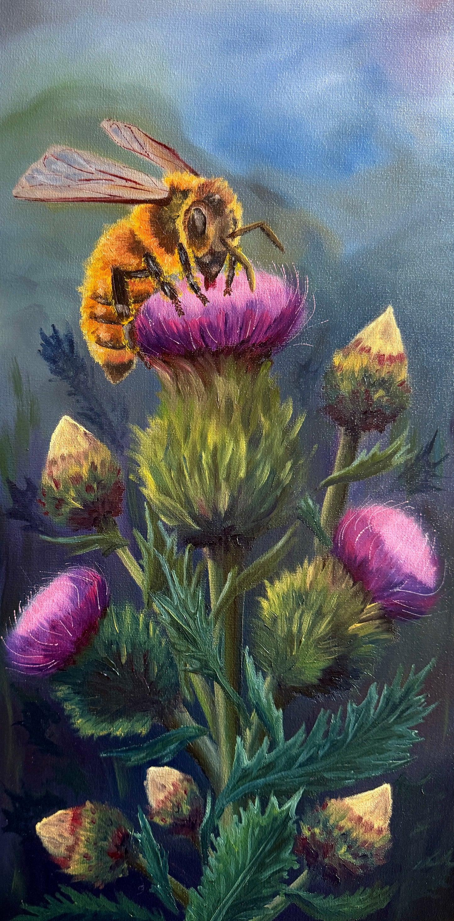 Limited Edition Prints- Bee with Milk Thistle