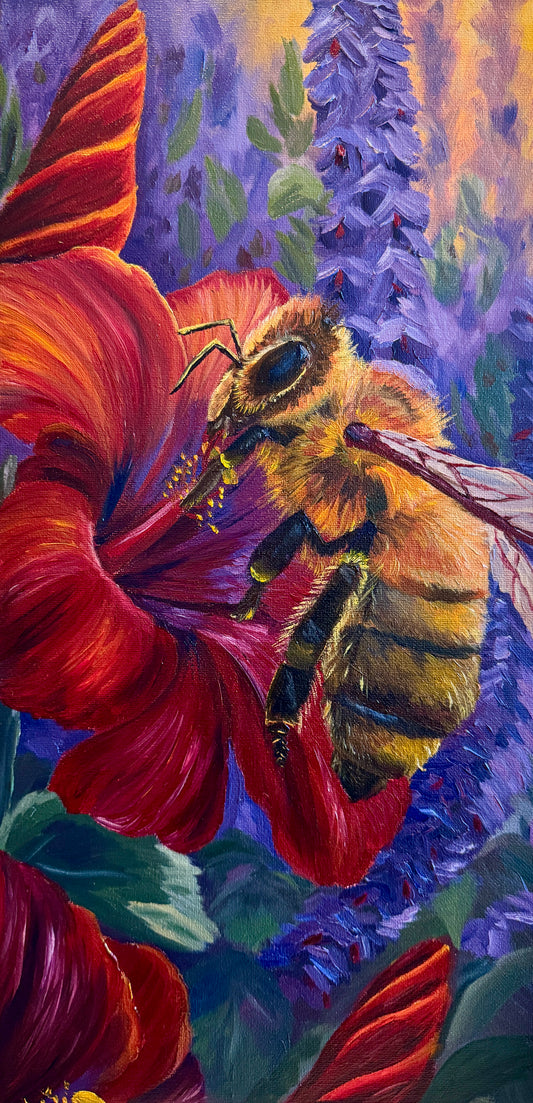Limited Edition Prints- Bee with Hibiscus